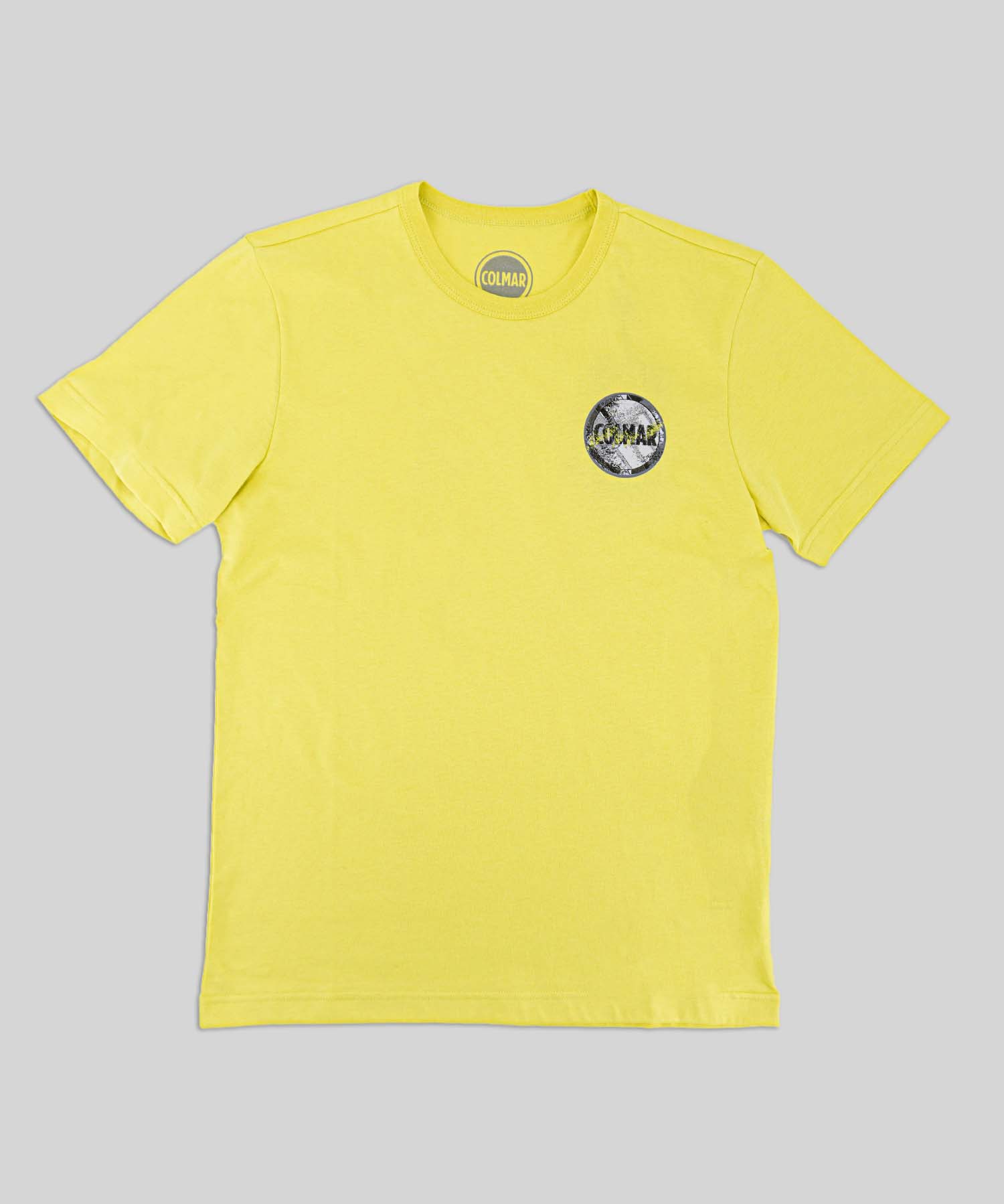 T-Shirt in Cotone con Logo Metallico / Giallo - Ideal Moda