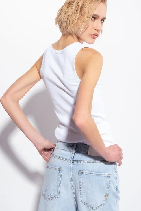 Canotta con Ricamo Pinko / Bianco - Ideal Moda