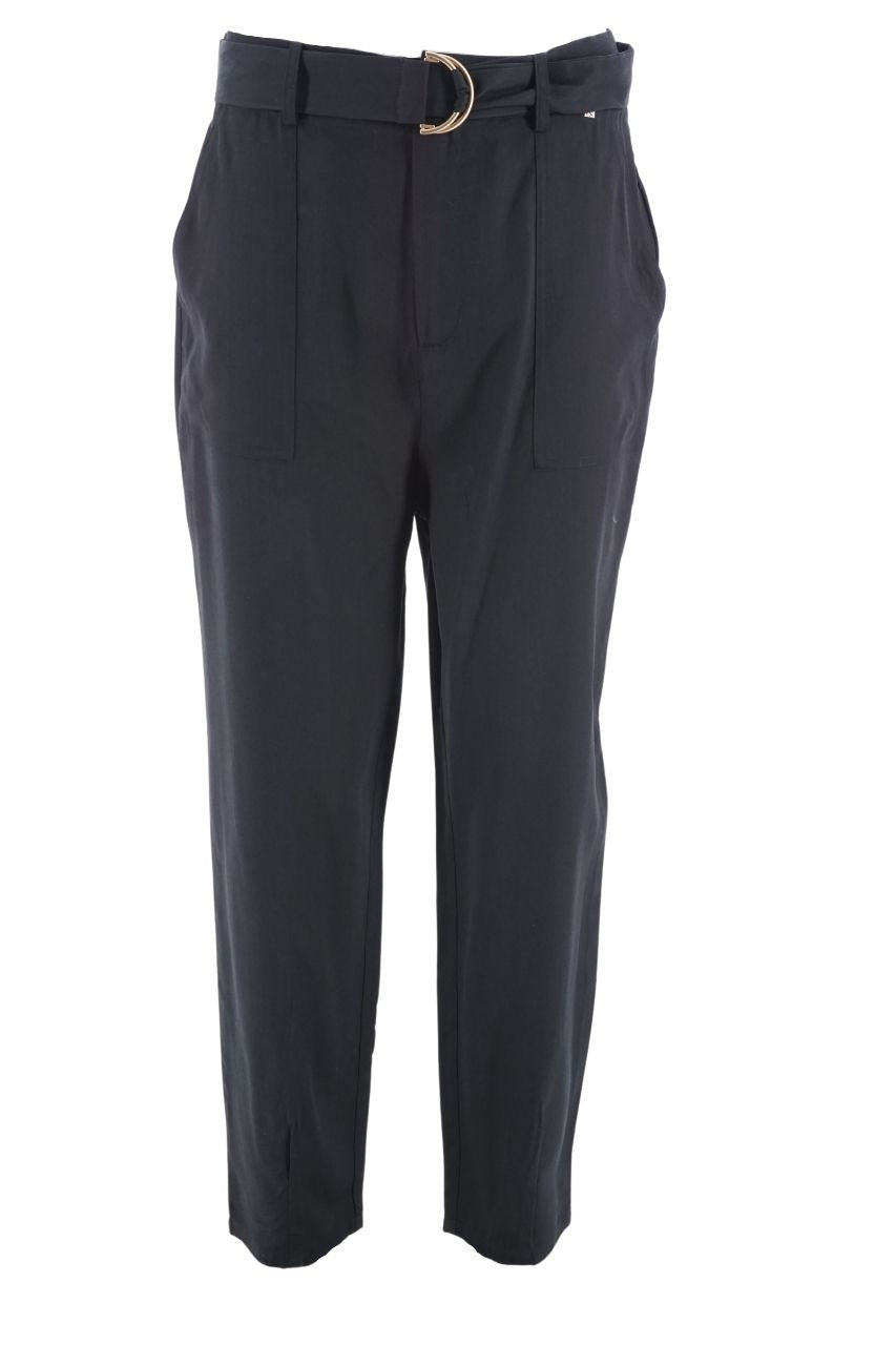 Pantalone Kocca con Cintura / Nero - Ideal Moda