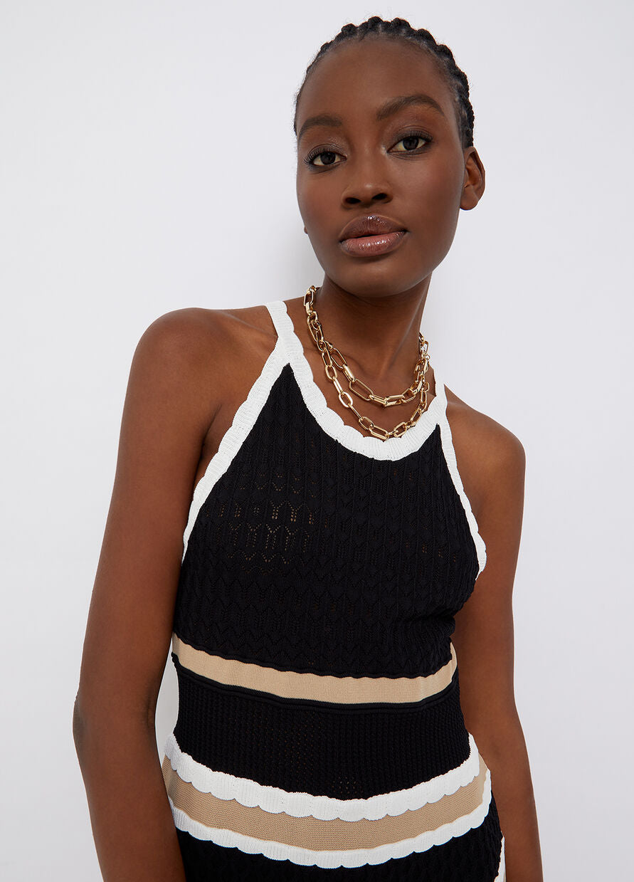 moda crochet dress Vero Moda - Crochet Knit Cami Maxi Dress - Women - Polyester/Cotton - XS
