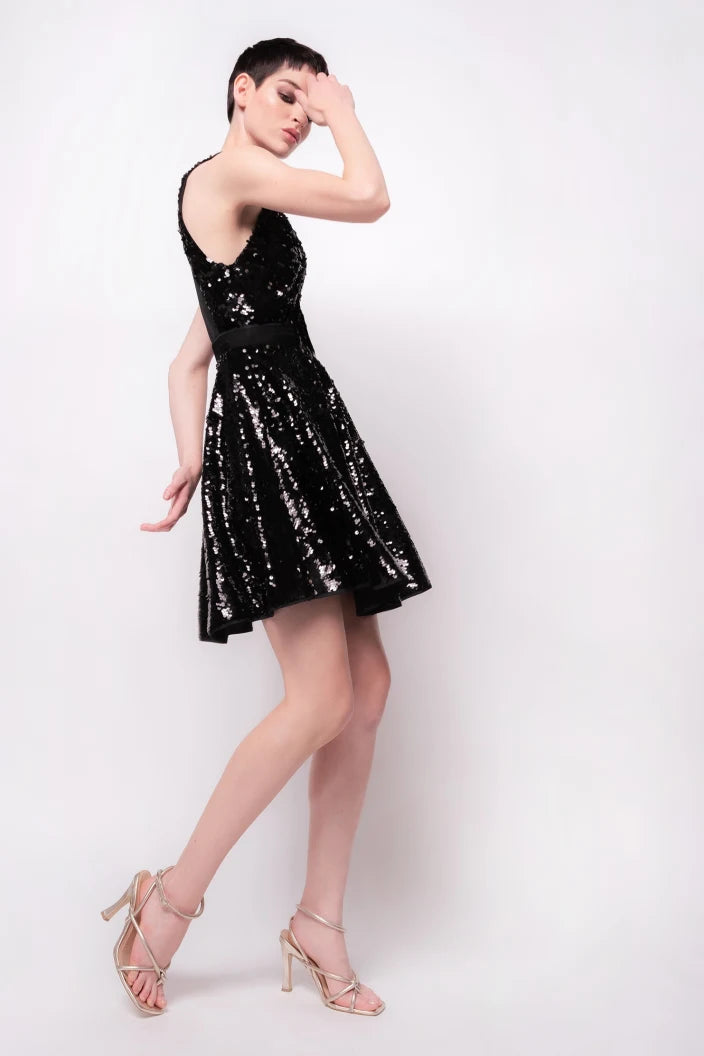 white christmas dresses Mini Dress Pinko Full Sequins / Black