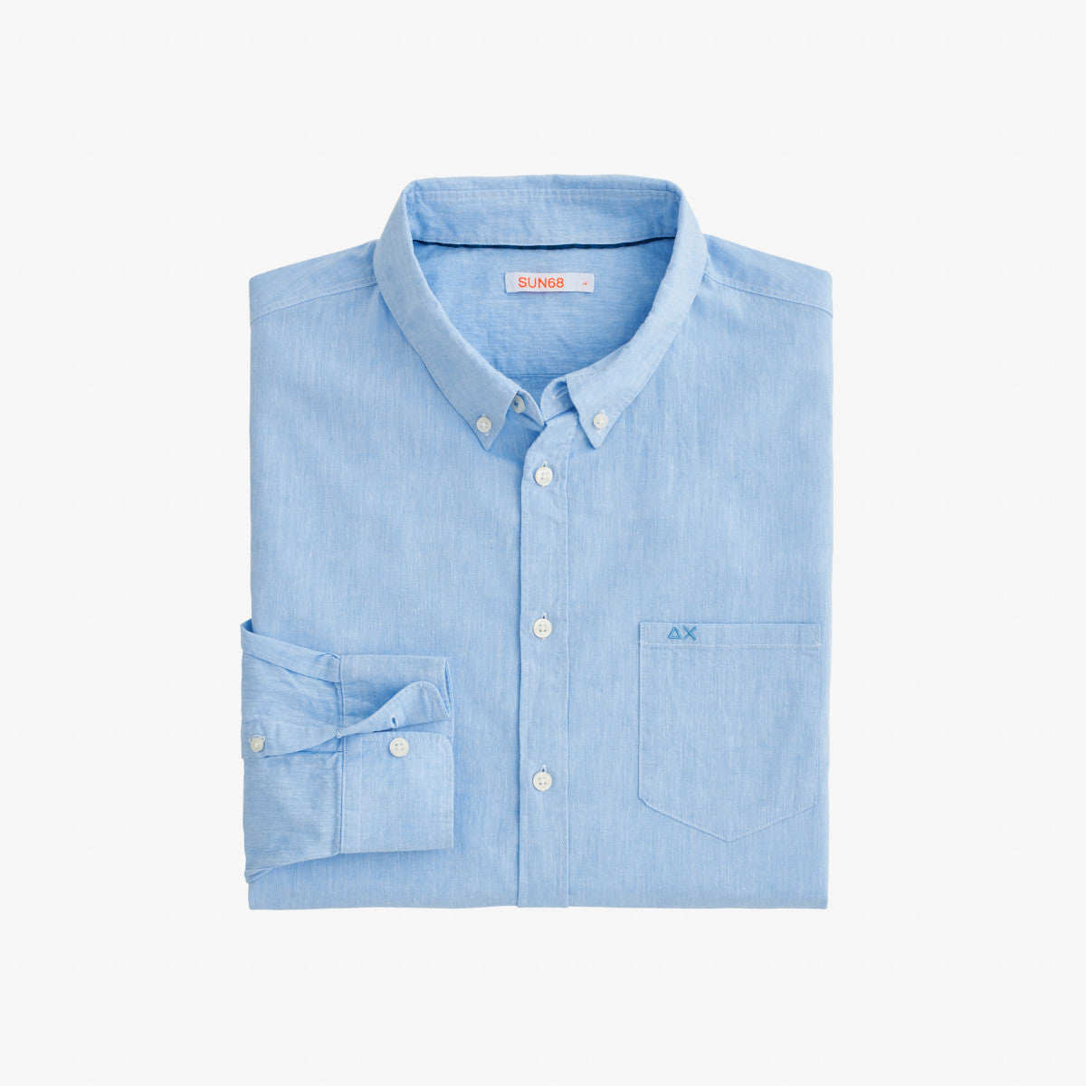 Shirt Button Down Lino / Azzurro - Ideal Moda