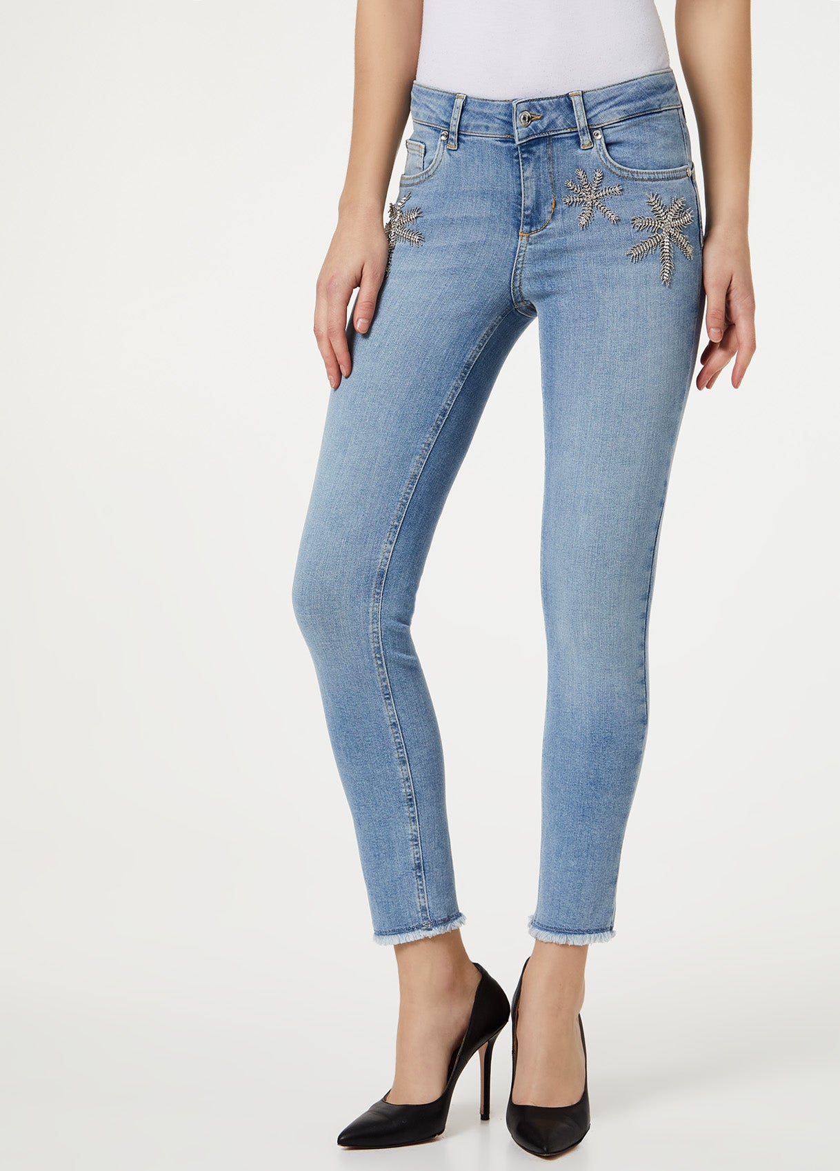 Jeans skinny con applicazioni gioiello / Jeans - Ideal Moda