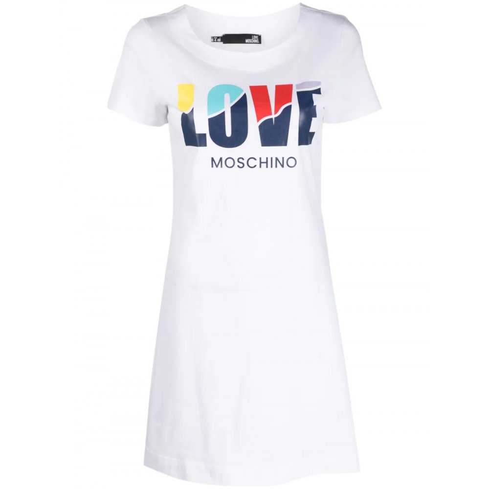 Abito con Logo Love Moschino / Bianco - Ideal Moda