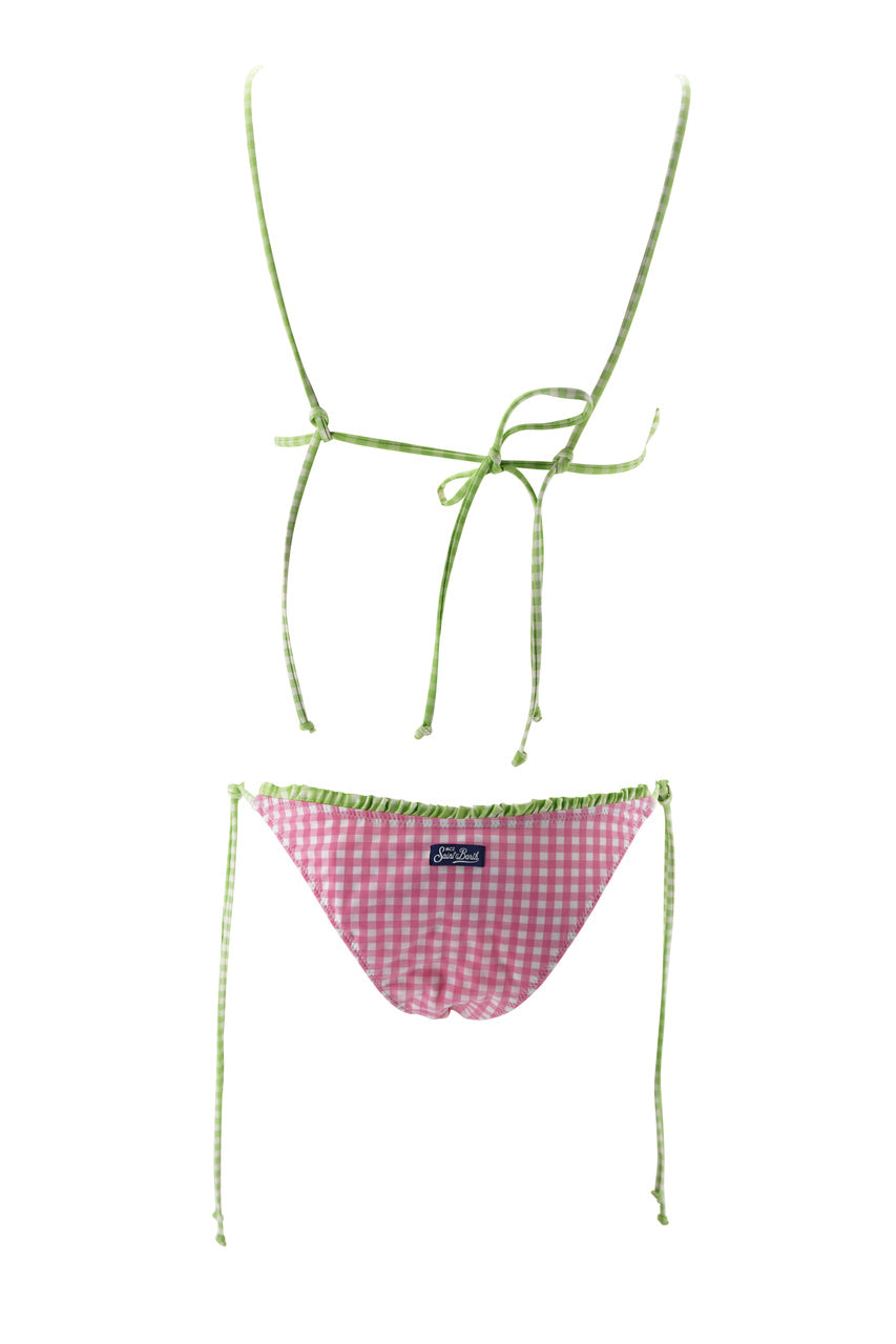 Bikini Vichy a Triangolo / Rosa - Ideal Moda