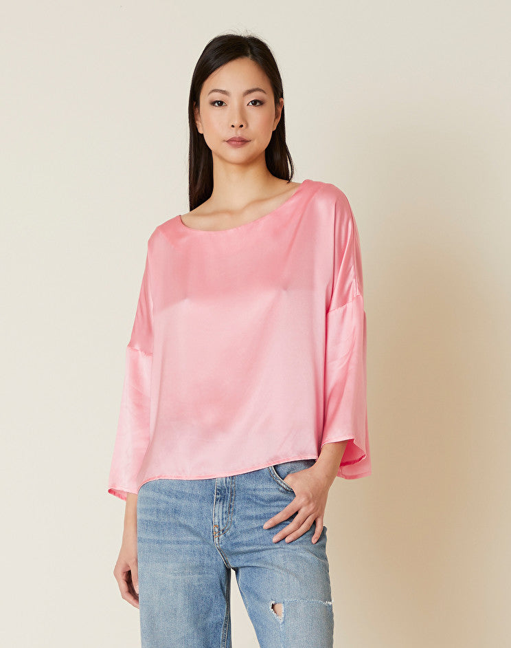 Blusa in Seta Manila Grace / Rosa - Ideal Moda