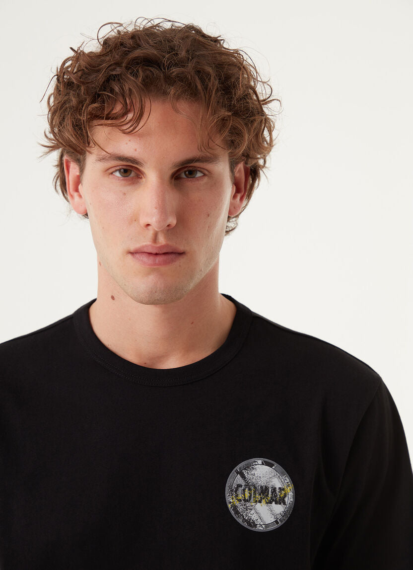 T-Shirt in Cotone con Logo Metallico / Nero - Ideal Moda
