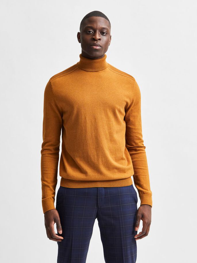 Maglia Selected Collo Alto / Arancione - Ideal Moda