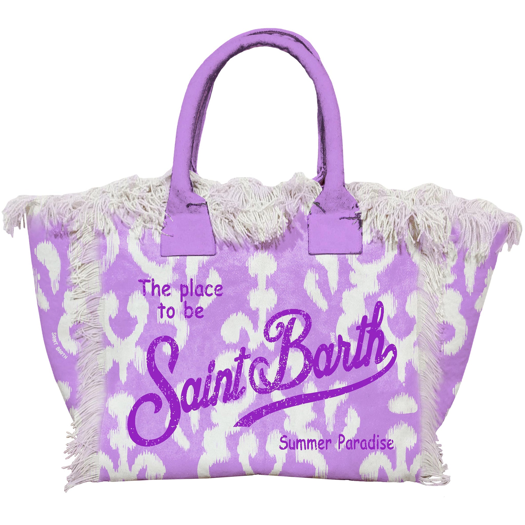 Borsa Vanity in Canvas con Logo Mc2 Saint Barth / Lilla - Ideal Moda