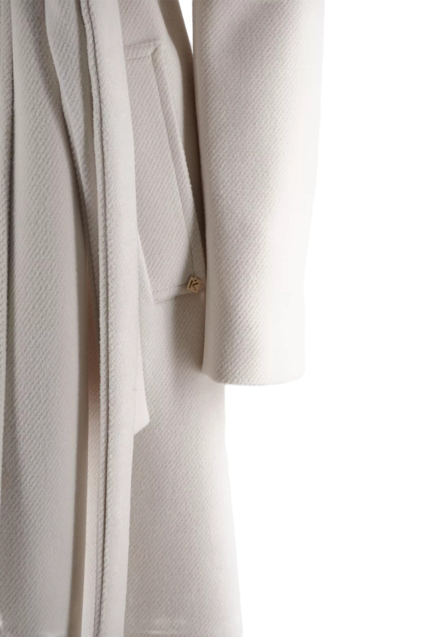 Cappotto con Cintura in Vita Kocca / Bianco - Ideal Moda