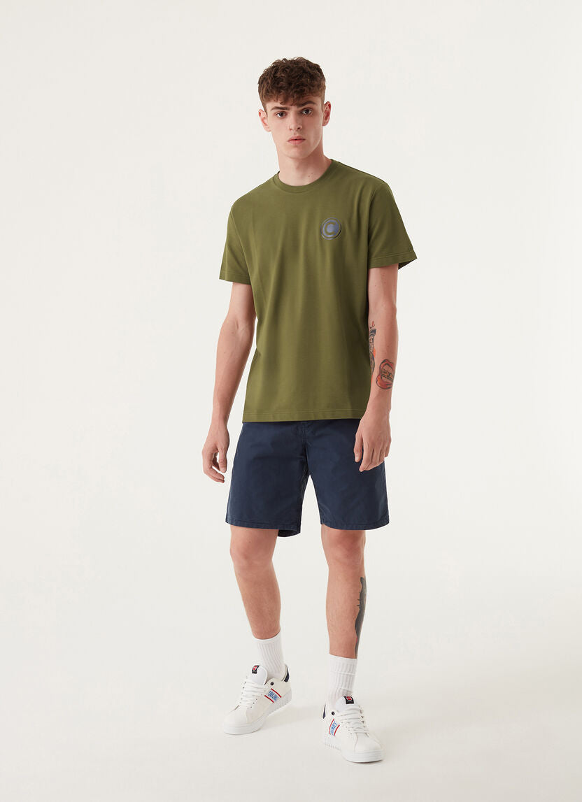 T-Shirt con scritta sul retro / Verde - Ideal Moda
