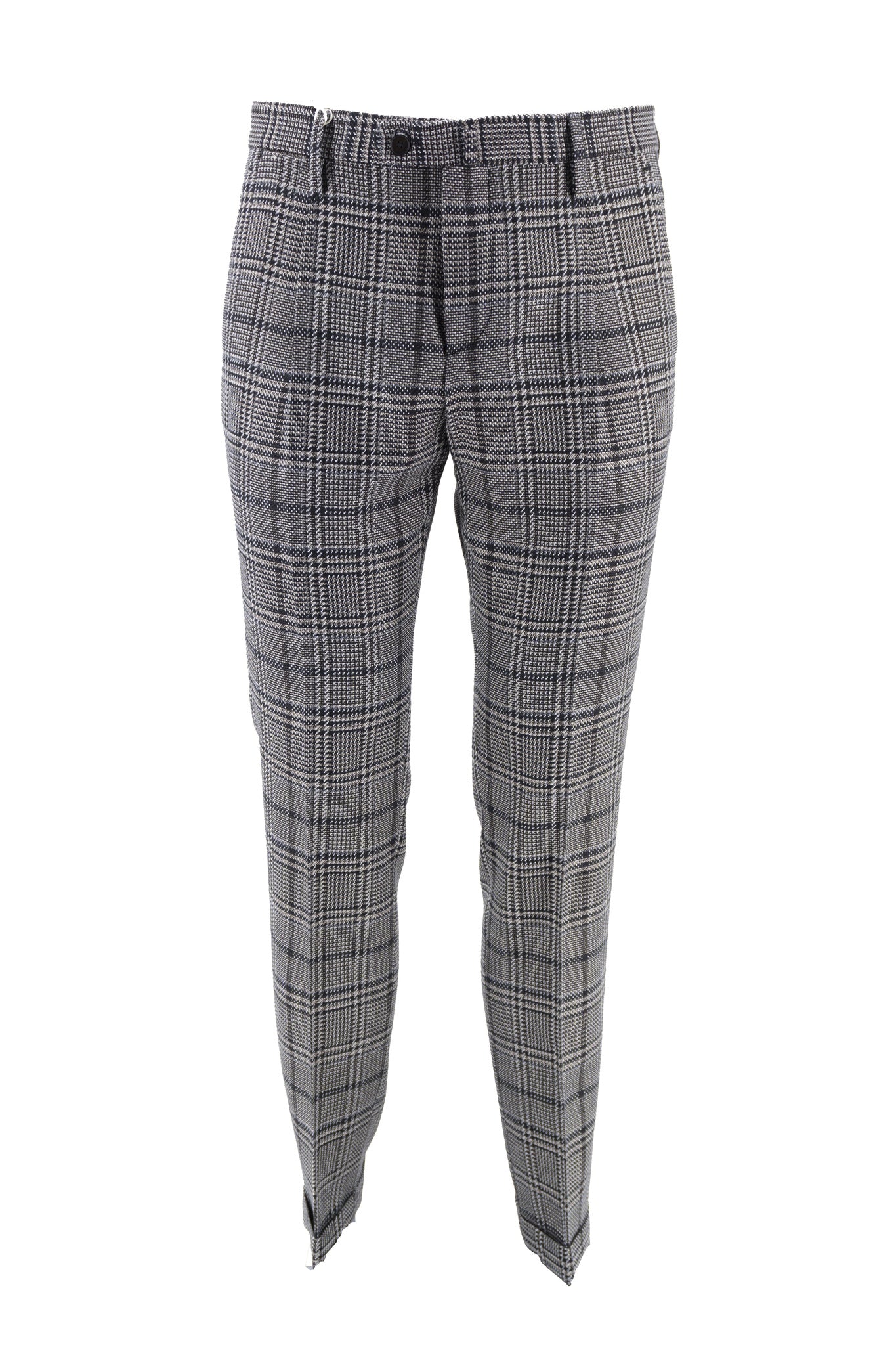Pantalone in Lana Tasca America con Pinces / Grigio - Ideal Moda
