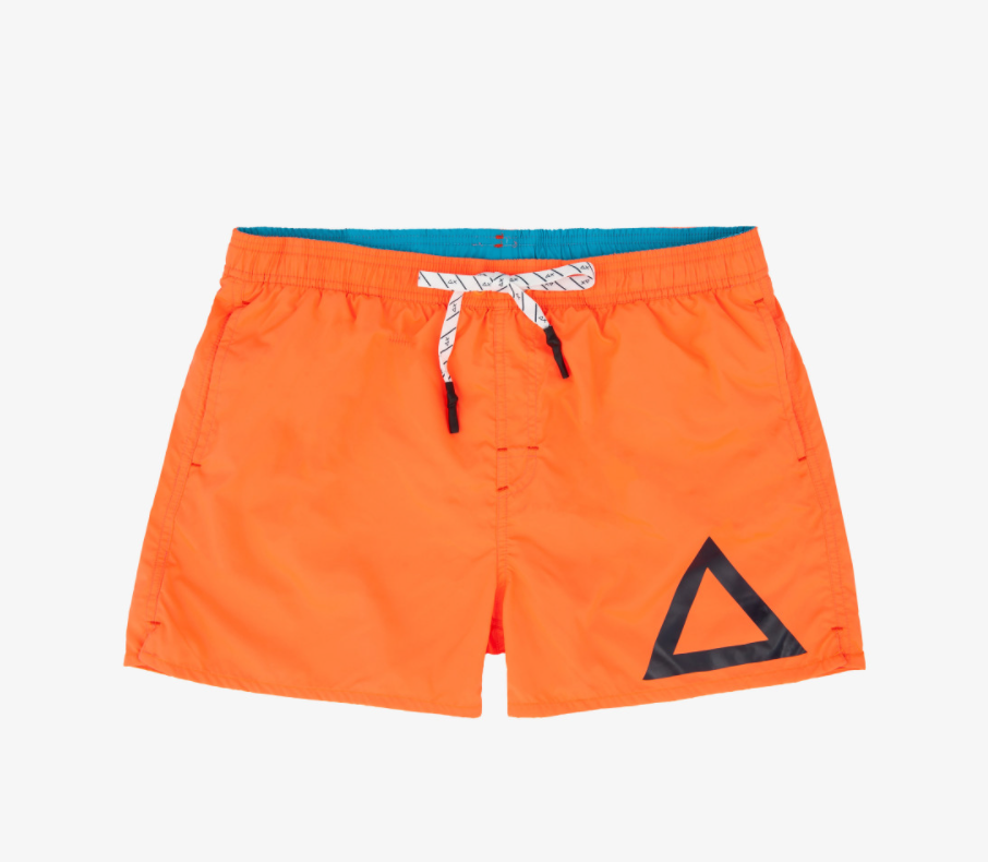 Pantaloncino da Mare Logo Fluo / Arancione - Ideal Moda