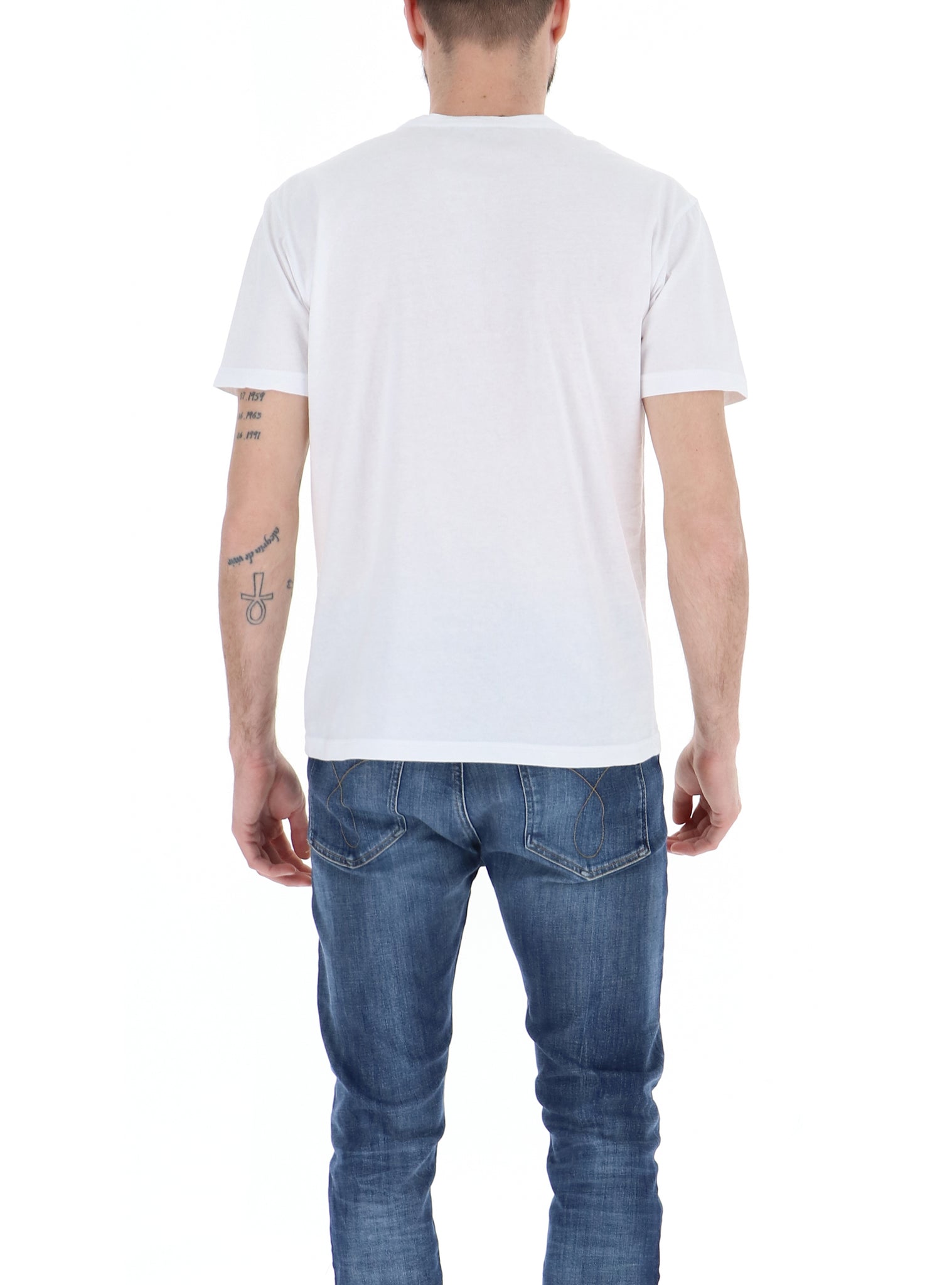 T-Shirt con toppa multicolor / Bianco - Ideal Moda