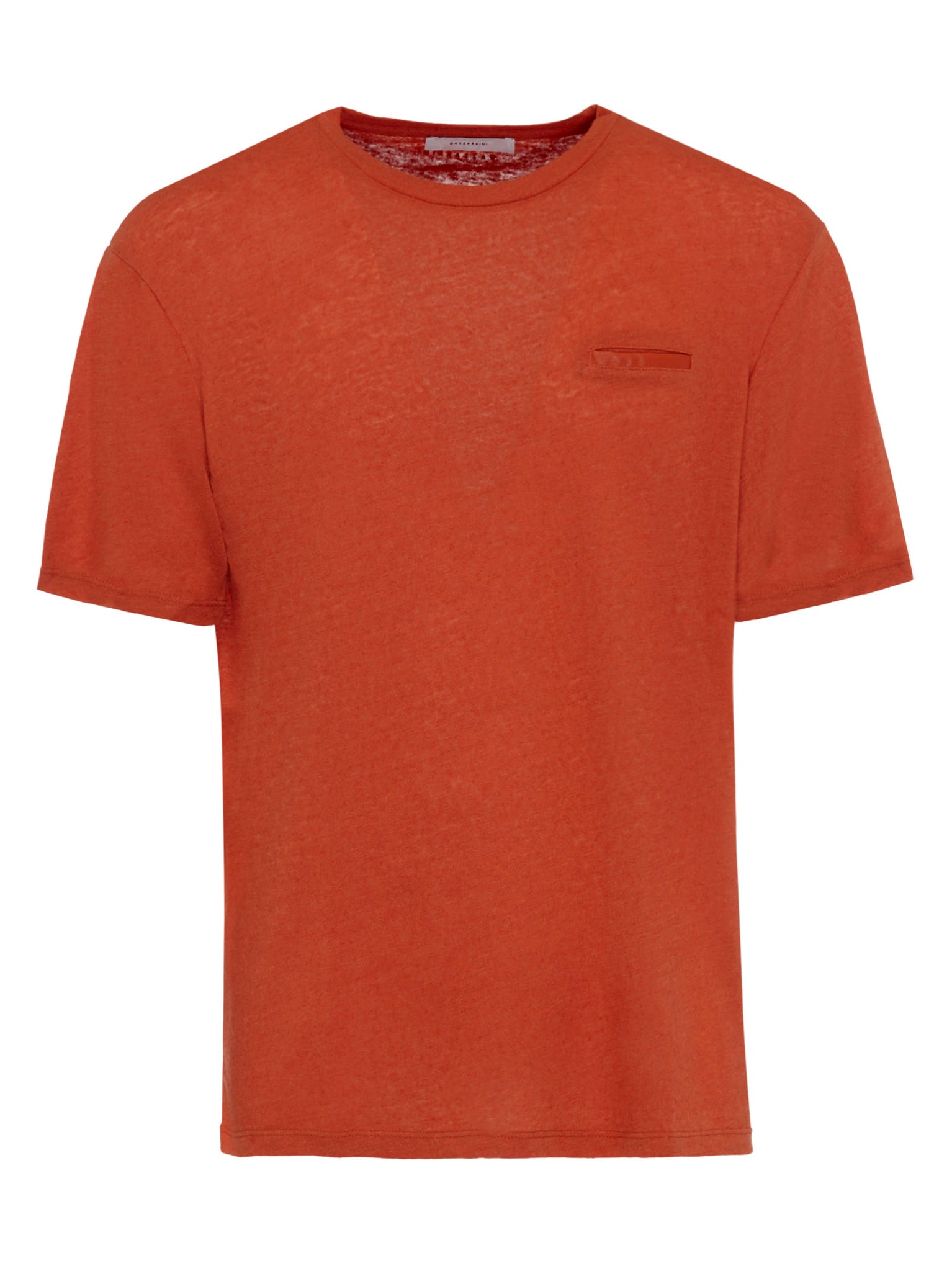 T-Shirt in lino con tasca sul petto / Coccio - Ideal Moda