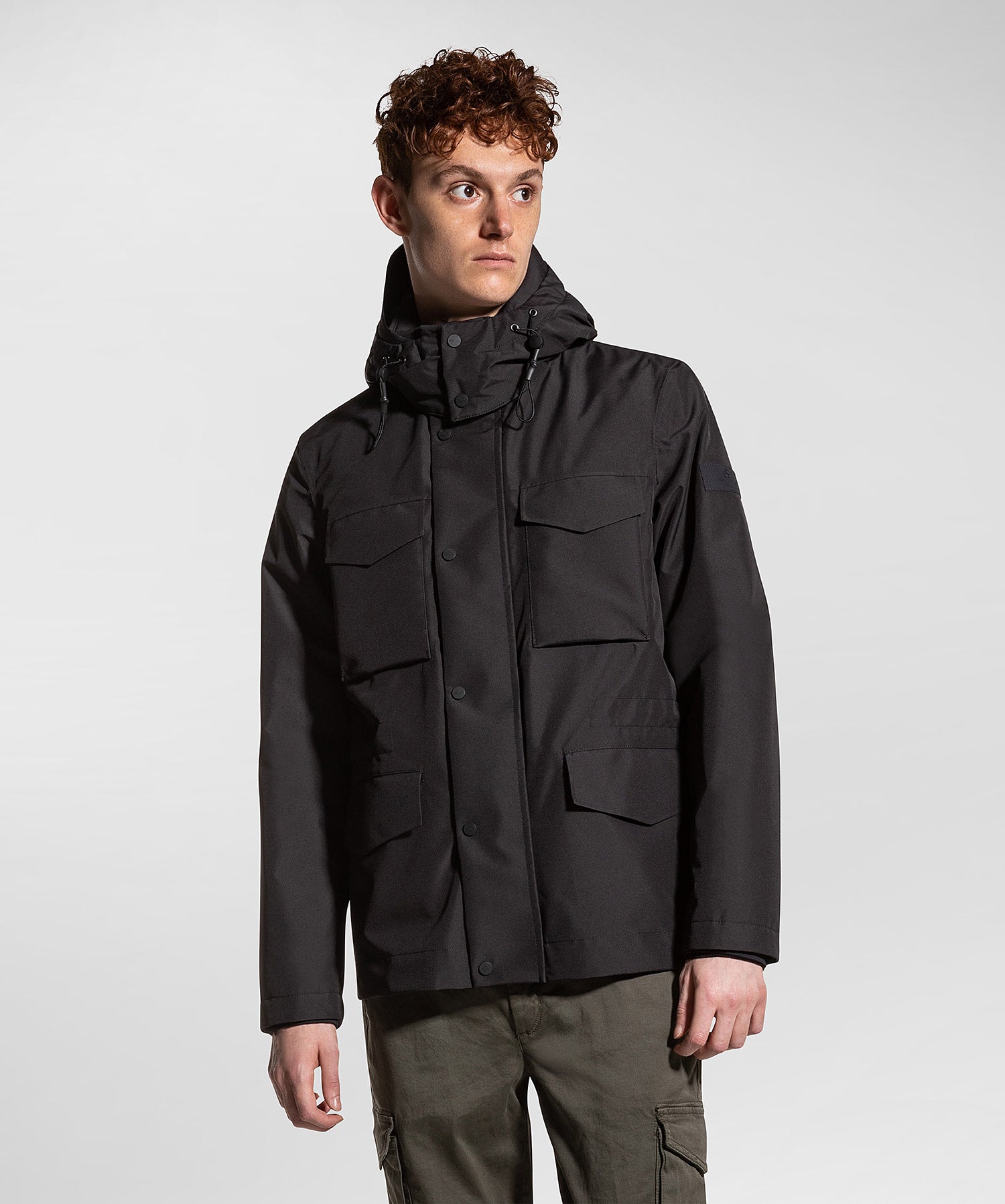 Field Jacket Antipioggia e Antivento / Nero - Ideal Moda