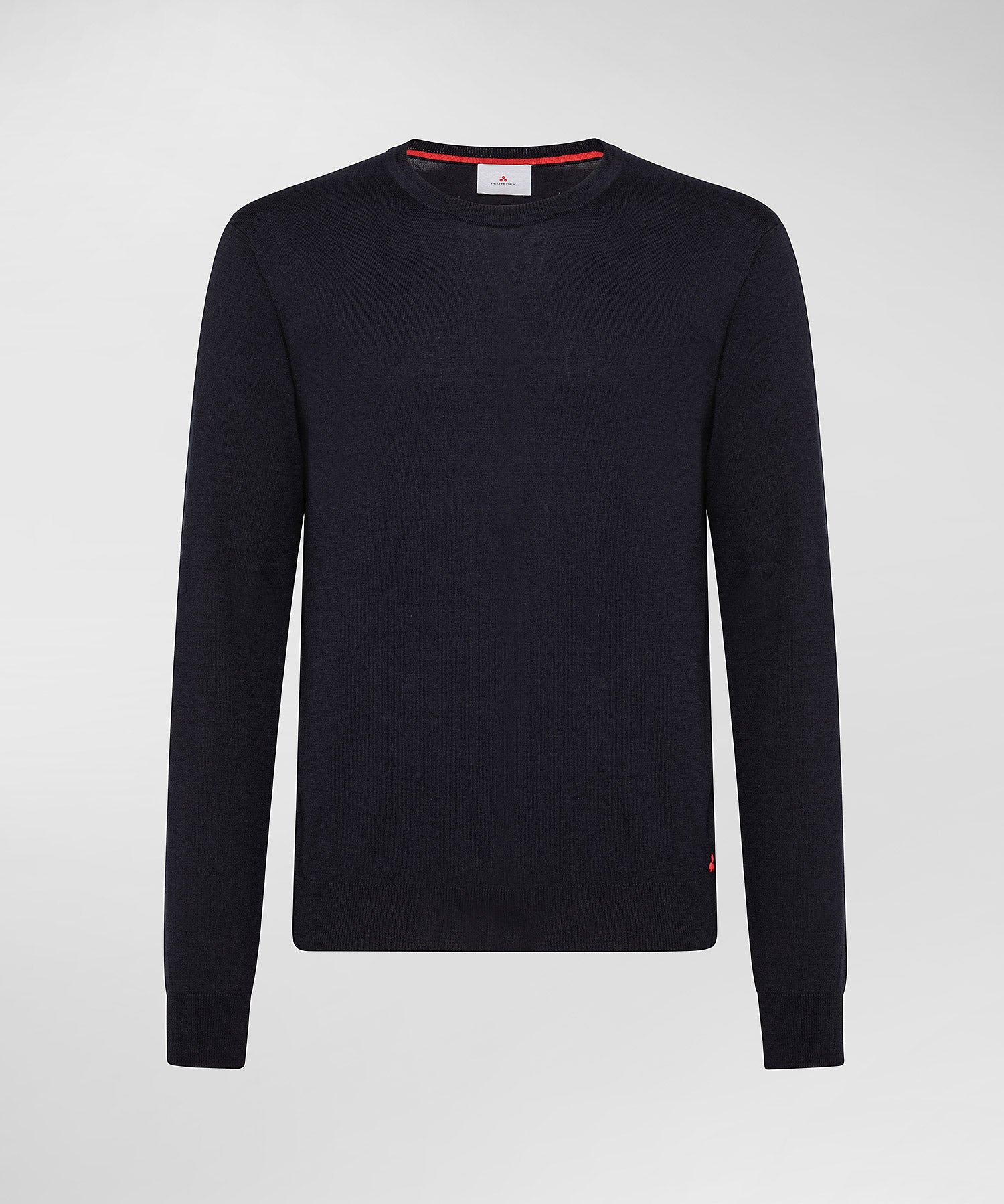 Maglia girocollo in tricot di cotone / Blu - Ideal Moda