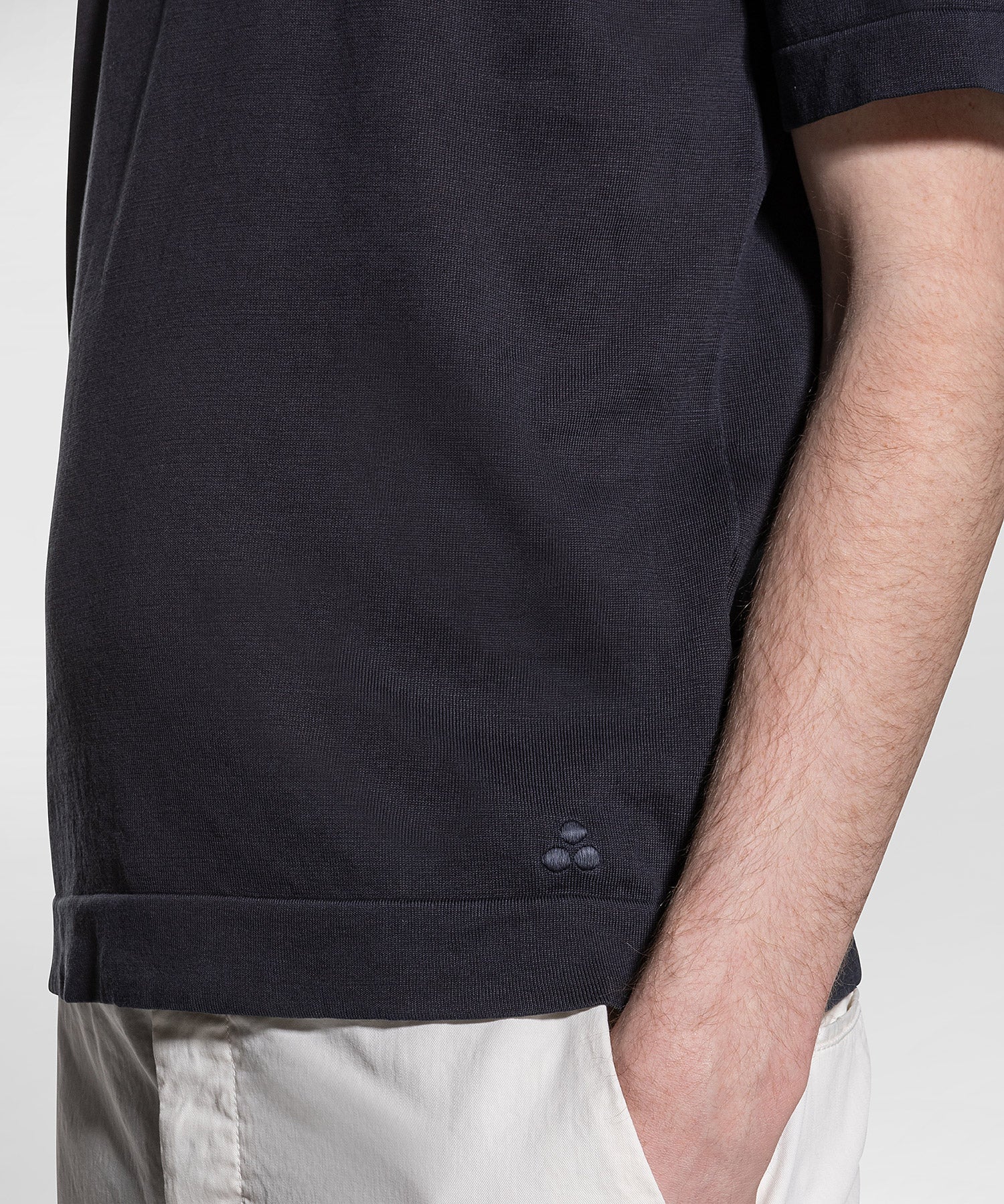 T-Shirt in tricot di puro cotone / Blu - Ideal Moda