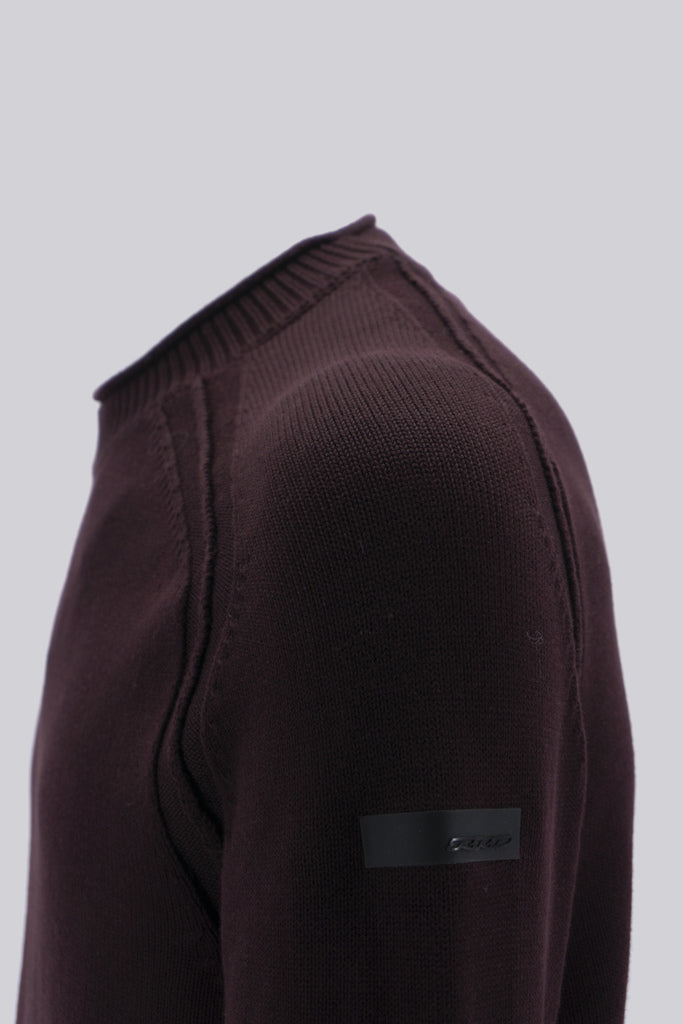 Maglia Knit Cotton Plain Round / Bordeaux - Ideal Moda