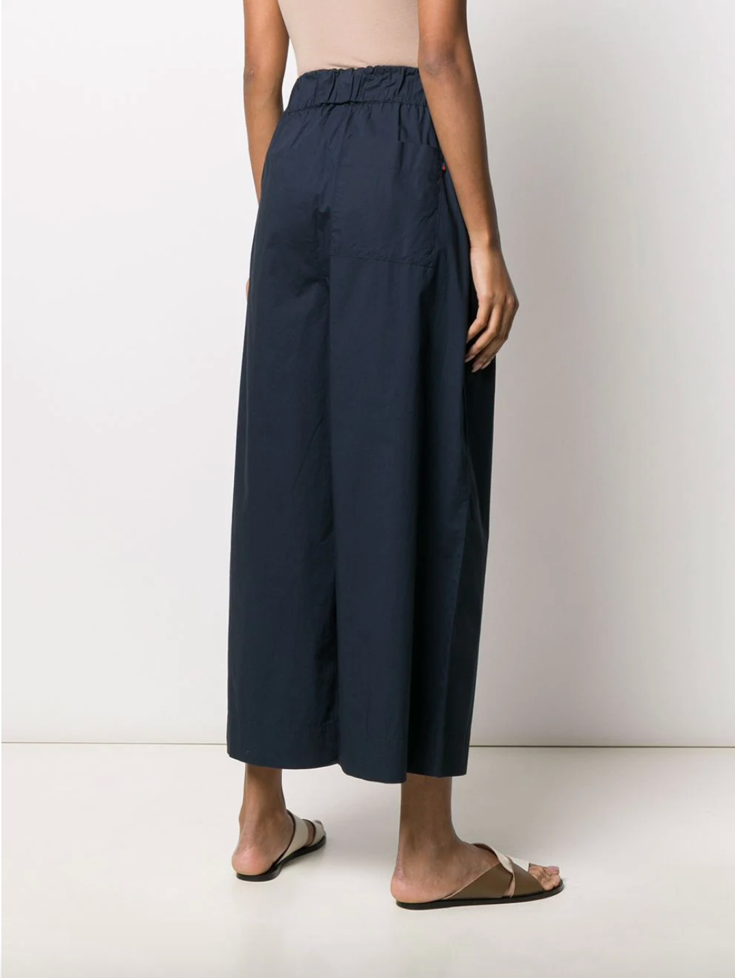Pantaloni crop a gamba ampia / Blu - Ideal Moda