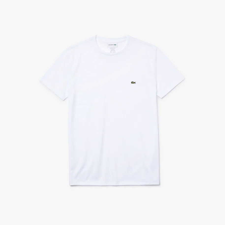 T-Shirt Lacoste in Pima Cotton / Bianco - Ideal Moda