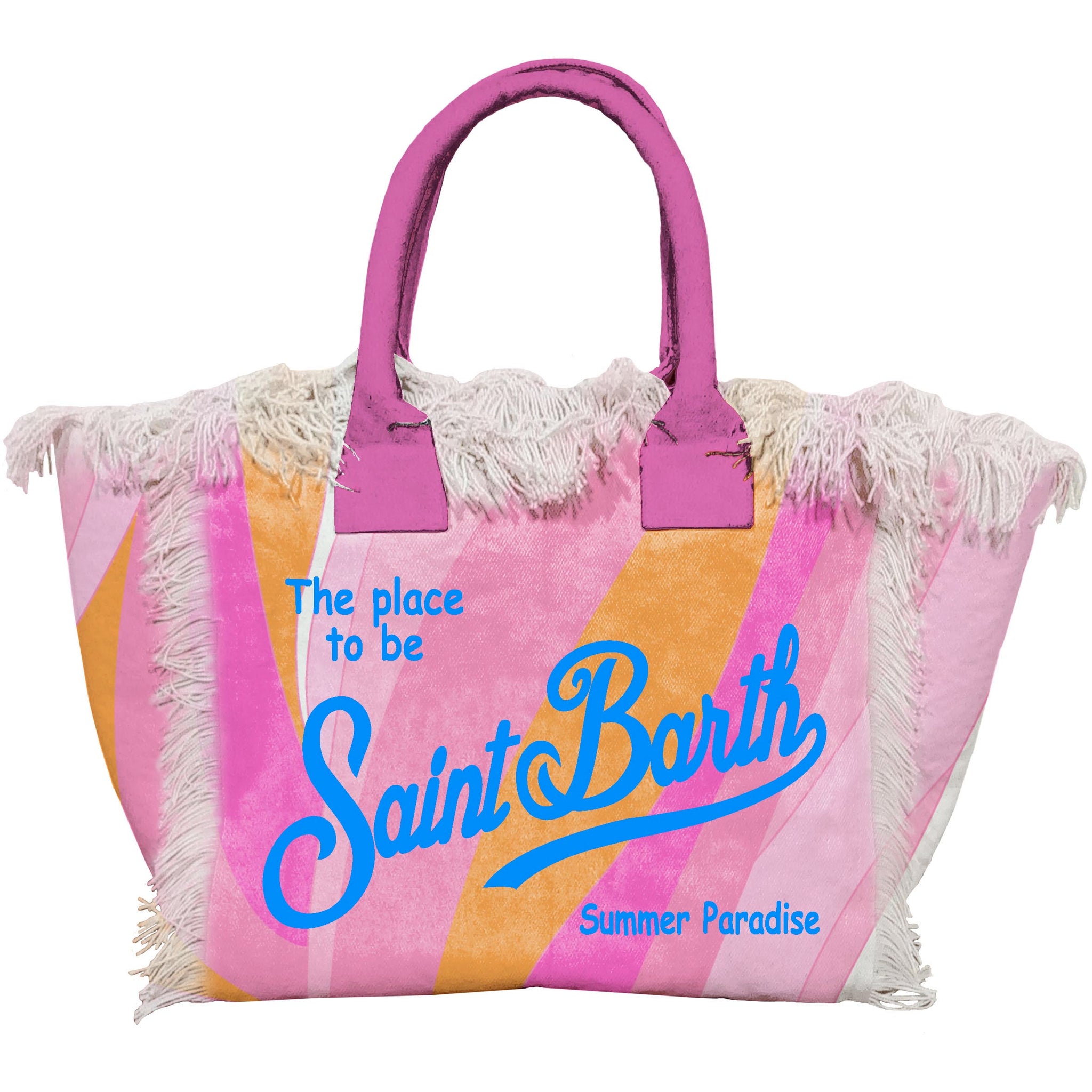 Borsa Vanity in Canvas con Logo Mc2 Saint Barth / Rosa - Ideal Moda