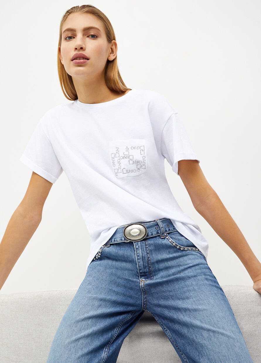 T-Shirt con Taschino Liu Jo / Bianco - Ideal Moda