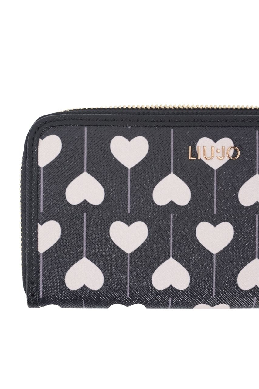 Portafoglio Liu Jo con Cuori / Nero - Ideal Moda