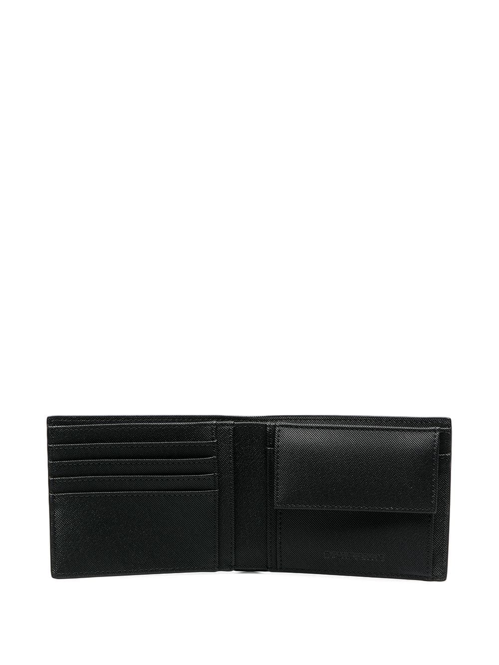Portafoglio bi-fold con placca logo / Nero - Ideal Moda