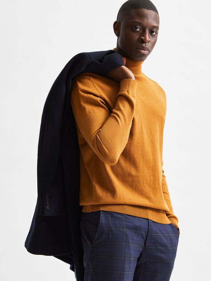 Maglia Selected Collo Alto / Arancione - Ideal Moda