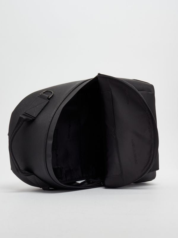 armani leather backpack Emporio Armani Recycled Leather Backpack / Black