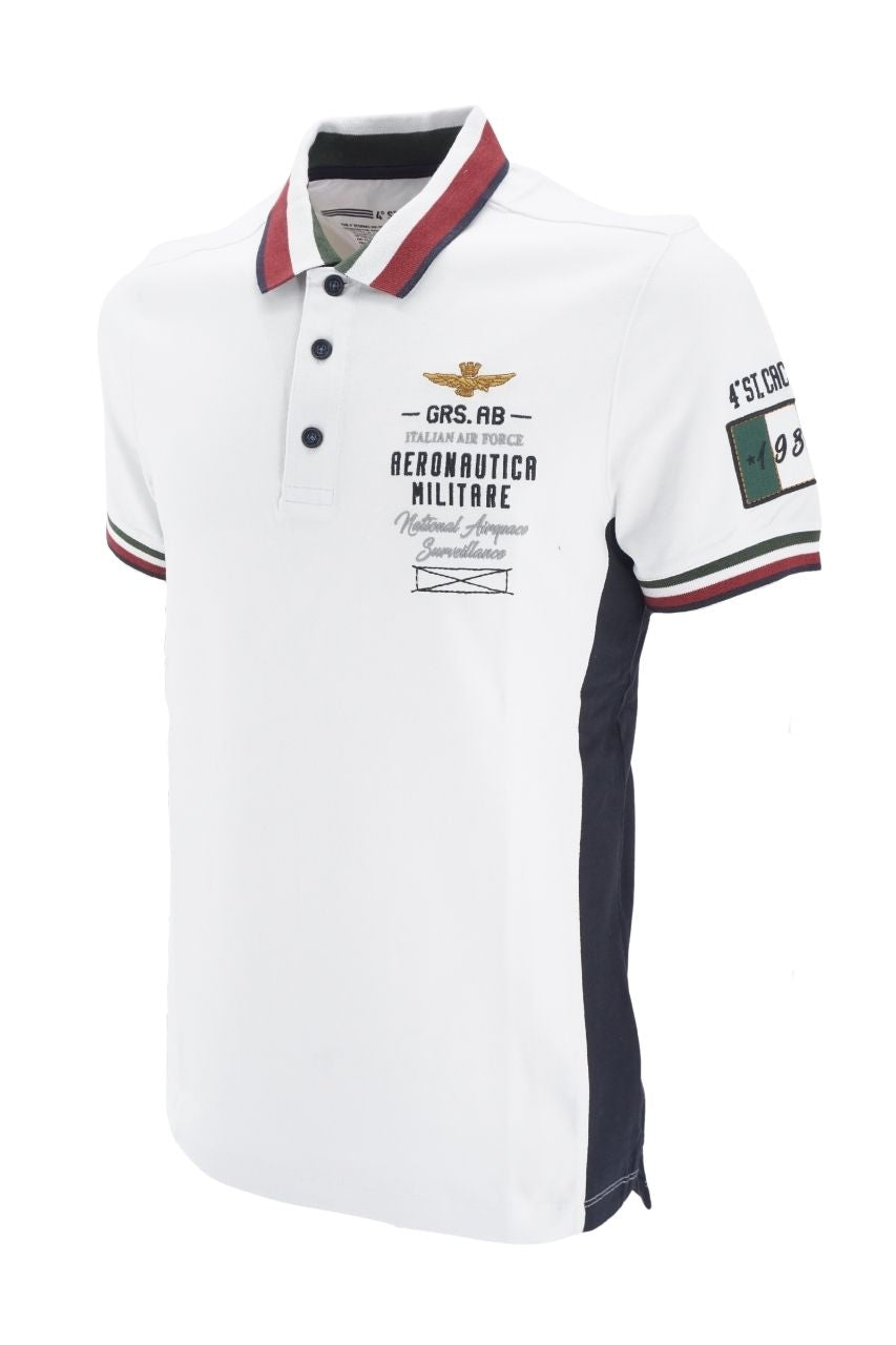 Aeronautica Militare Polo with Embroidery White