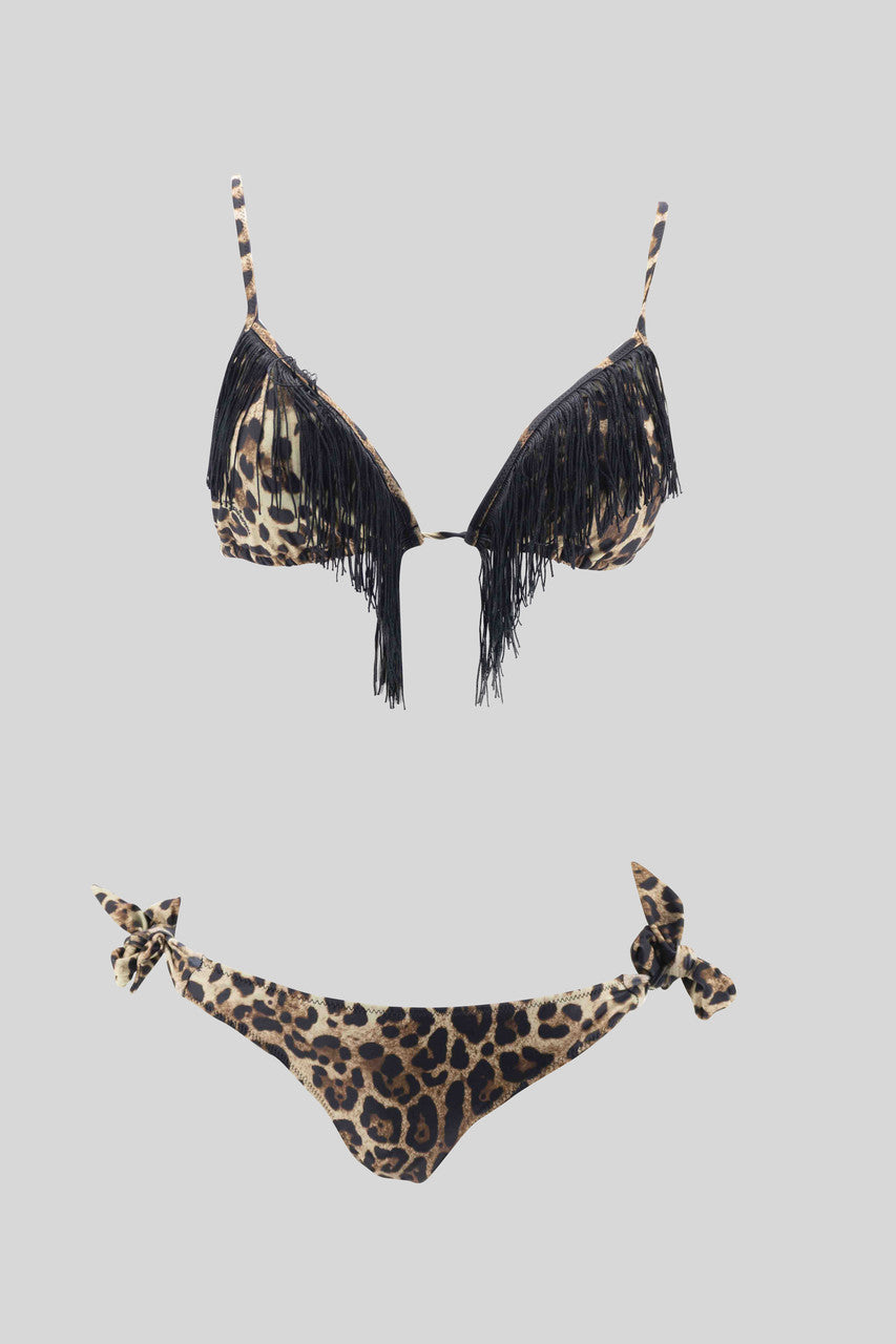 Bikini Triangolo Leopard / Marrone - Ideal Moda