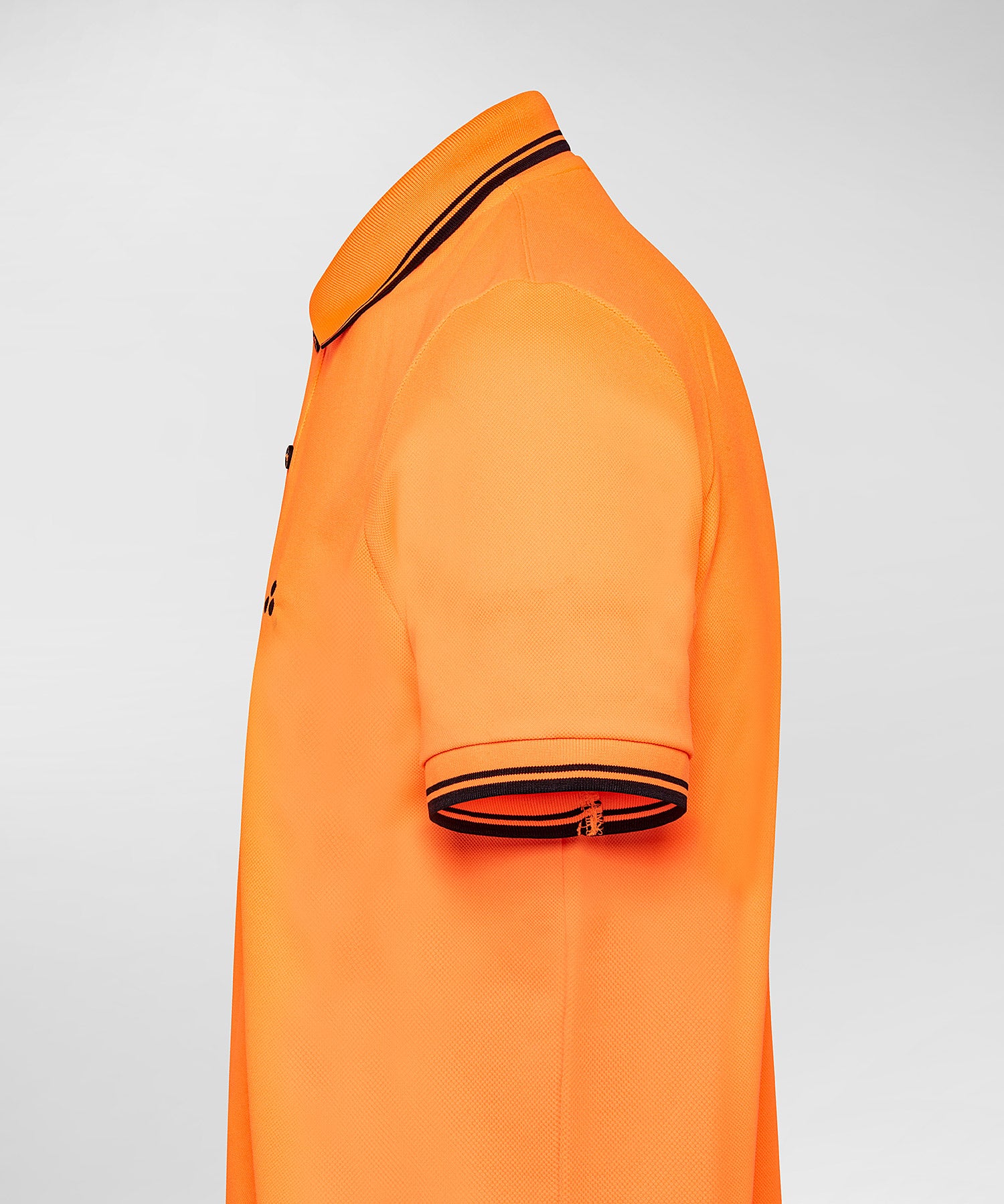 Polo in Piquet Fluo con Dettagli Grafici / Arancione - Ideal Moda