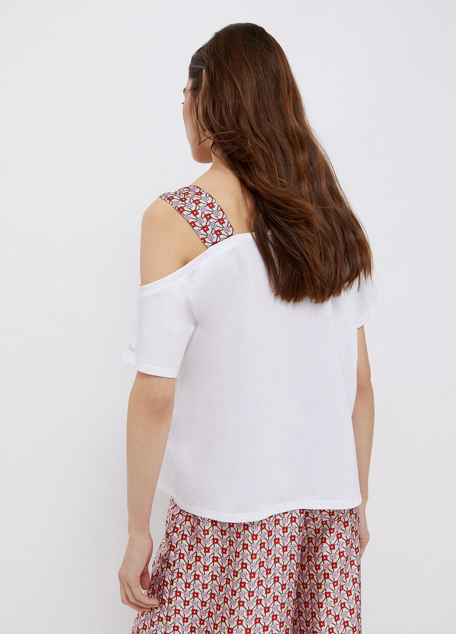 T-Shirt Liu Jo con Spallina / Bianco - Ideal Moda