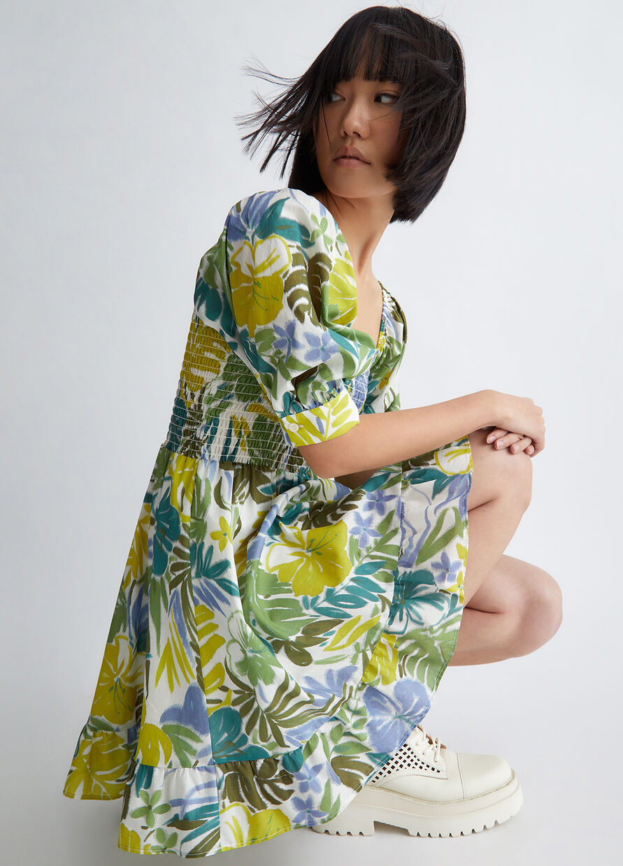 Abito con Stampa Floreale Liu Jo / Verde - Ideal Moda