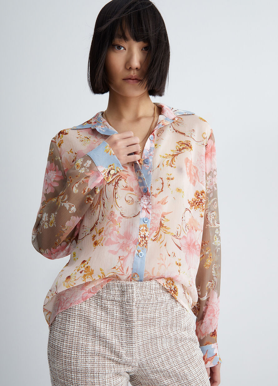 Camicia con Fantasia Floreale Liu Jo / Rosa - Ideal Moda