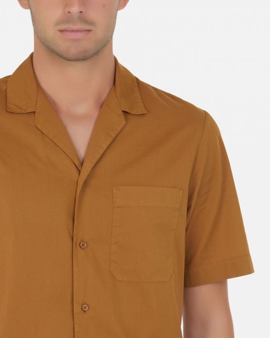 Camicia da bowling con taschino / Beige - Ideal Moda