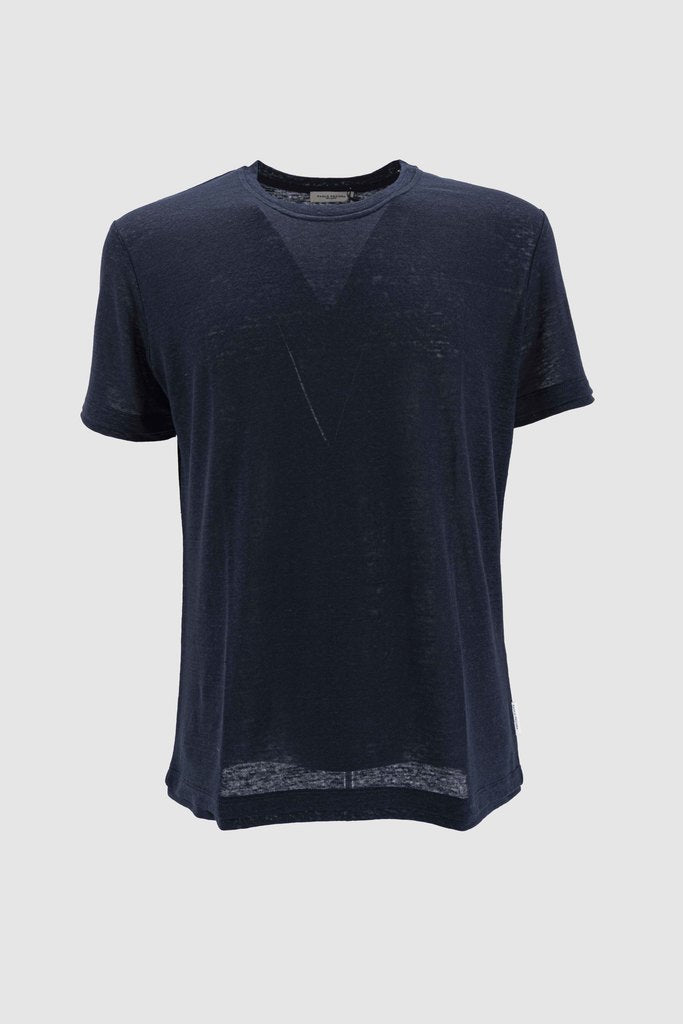 T-shirt con bordi doppi / Blu - Ideal Moda