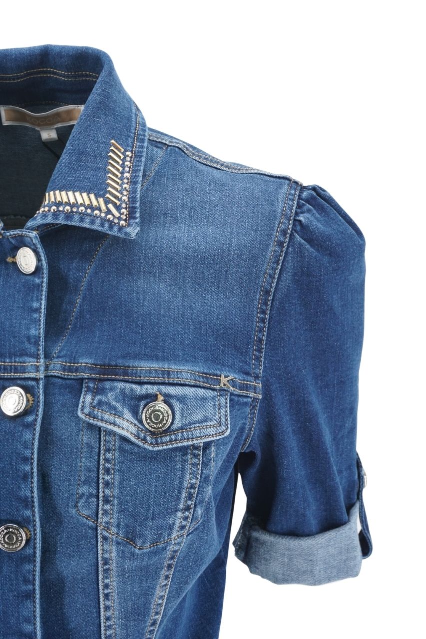 Giacca Kocca con Applicazioni / Jeans - Ideal Moda
