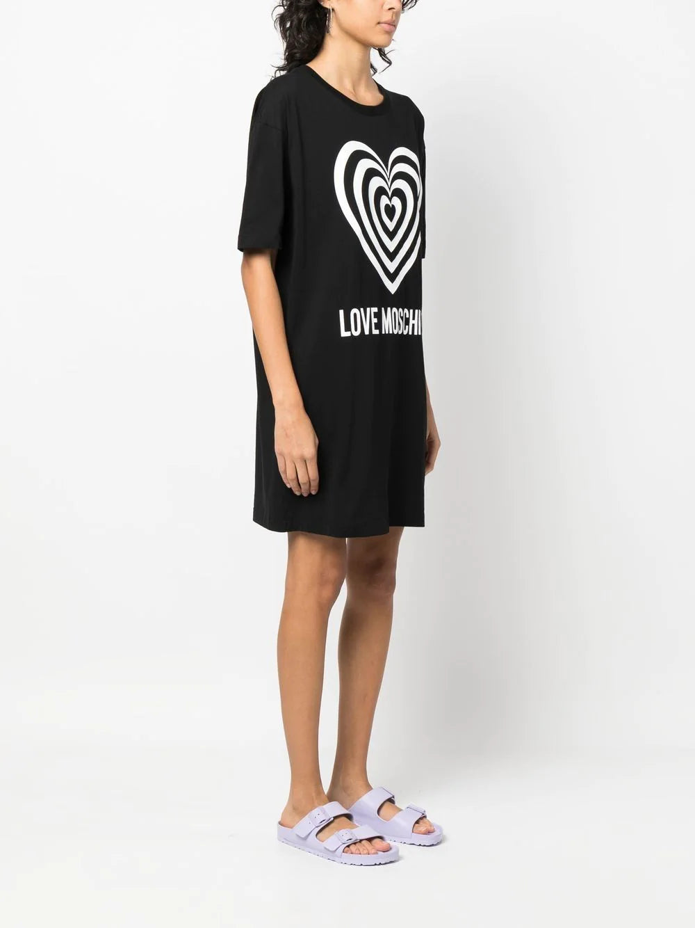 Abito Modello T-Shirt con Logo Love Moschino / Nero - Ideal Moda