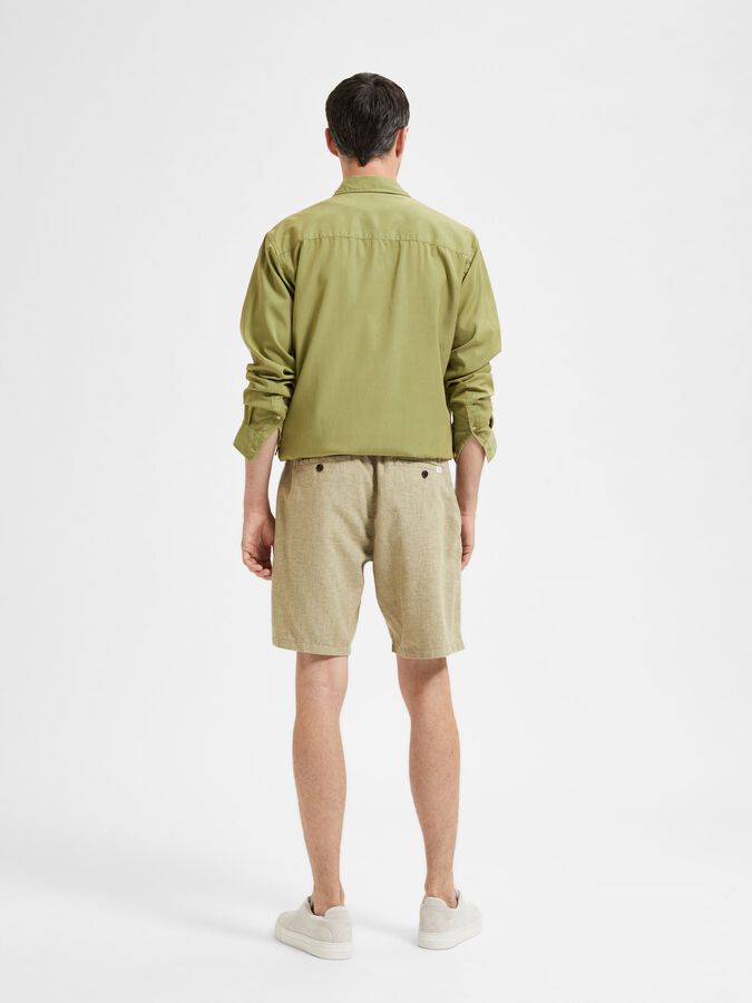 Pantaloncino in Misto Lino Selected / Verde - Ideal Moda