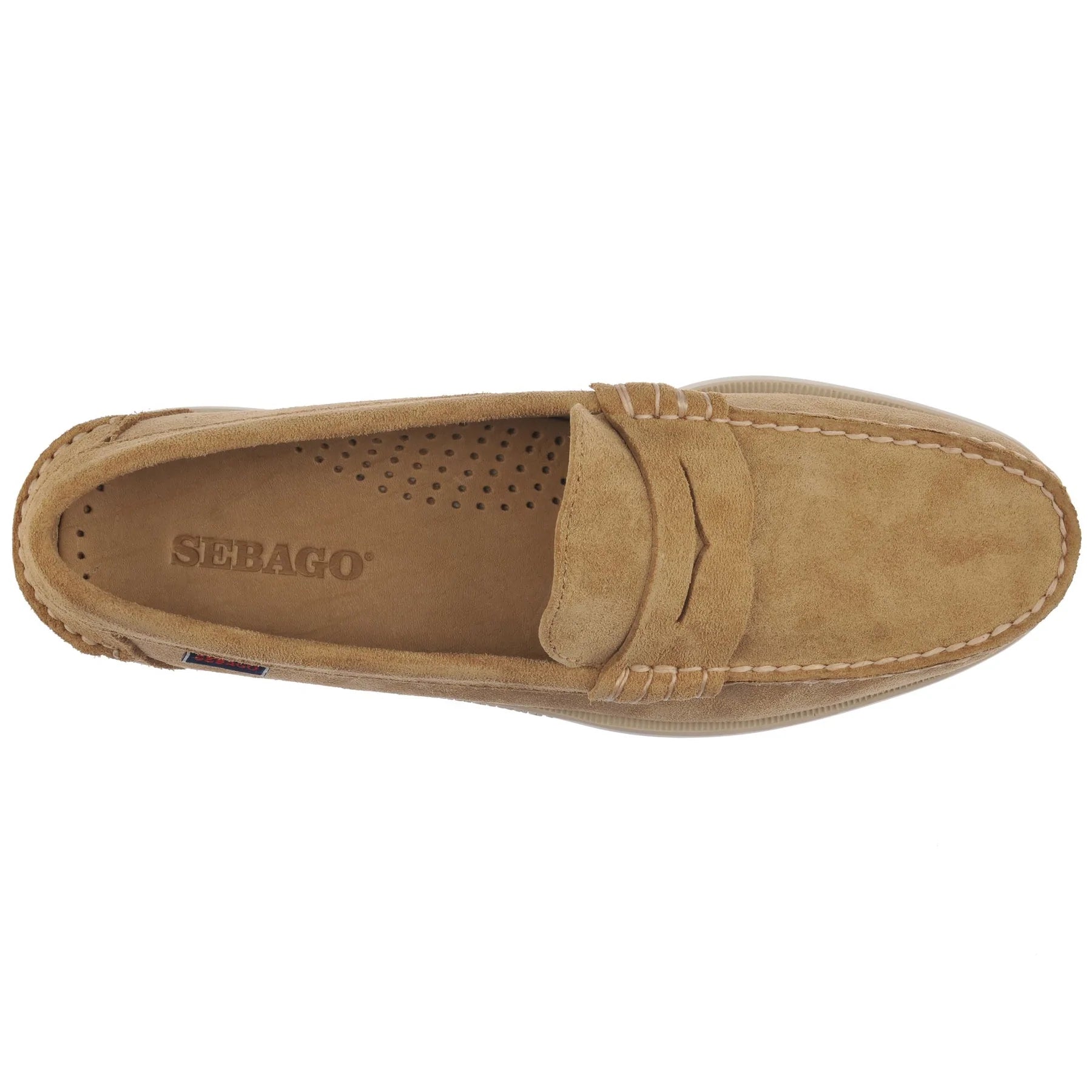 Sebago Beige Suede Dan Boat Moccasin