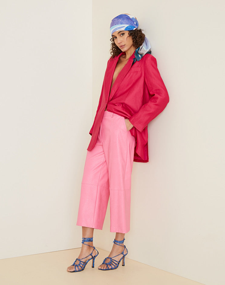 Giacca Over in Misto Lino e Viscosa Manila Grace / Fucsia - Ideal Moda