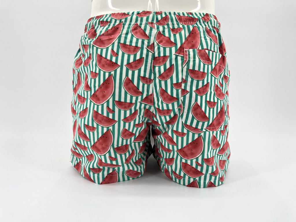 Pantaloncino da mare fantasia Cocomero / Verde - Ideal Moda