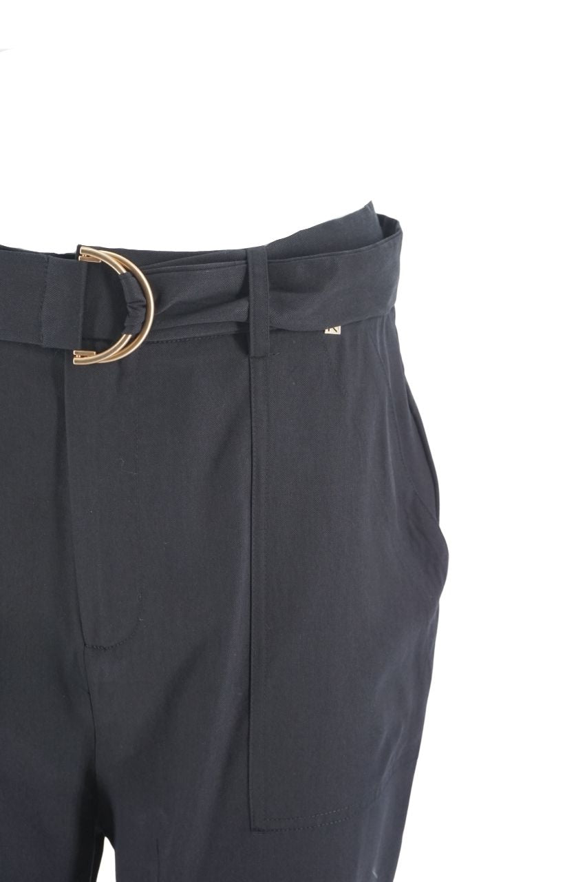 Pantalone Kocca con Cintura / Nero - Ideal Moda