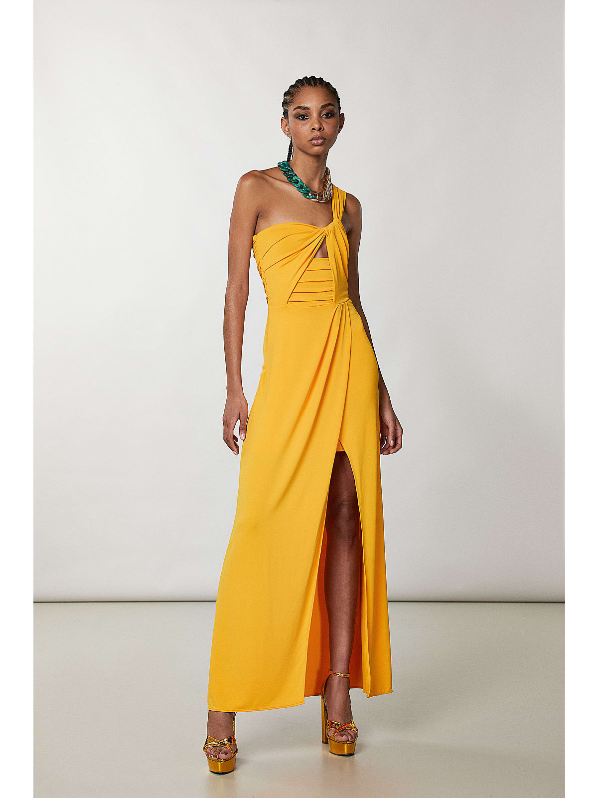 Jersey Crepe Dress Patrizia Pepe / Yellow Jersey Crepe Dress Patrizia Pepe / Yellow