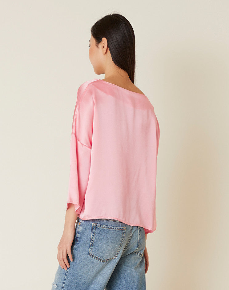 Blusa in Seta Manila Grace / Rosa - Ideal Moda