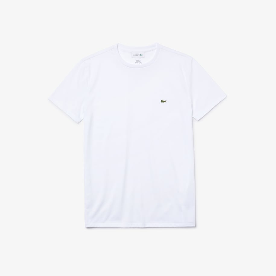 T-Shirt in Jersey di Cotone Pima Lacoste / Bianco - Ideal Moda