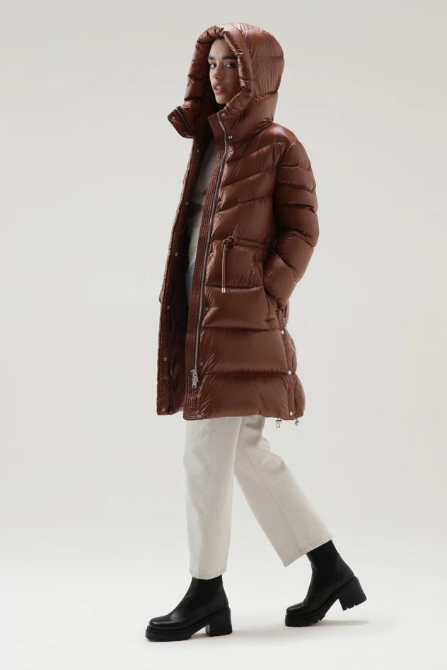 Hood Woolrich Puffer Mantel Woolrich Long Down Jacket With